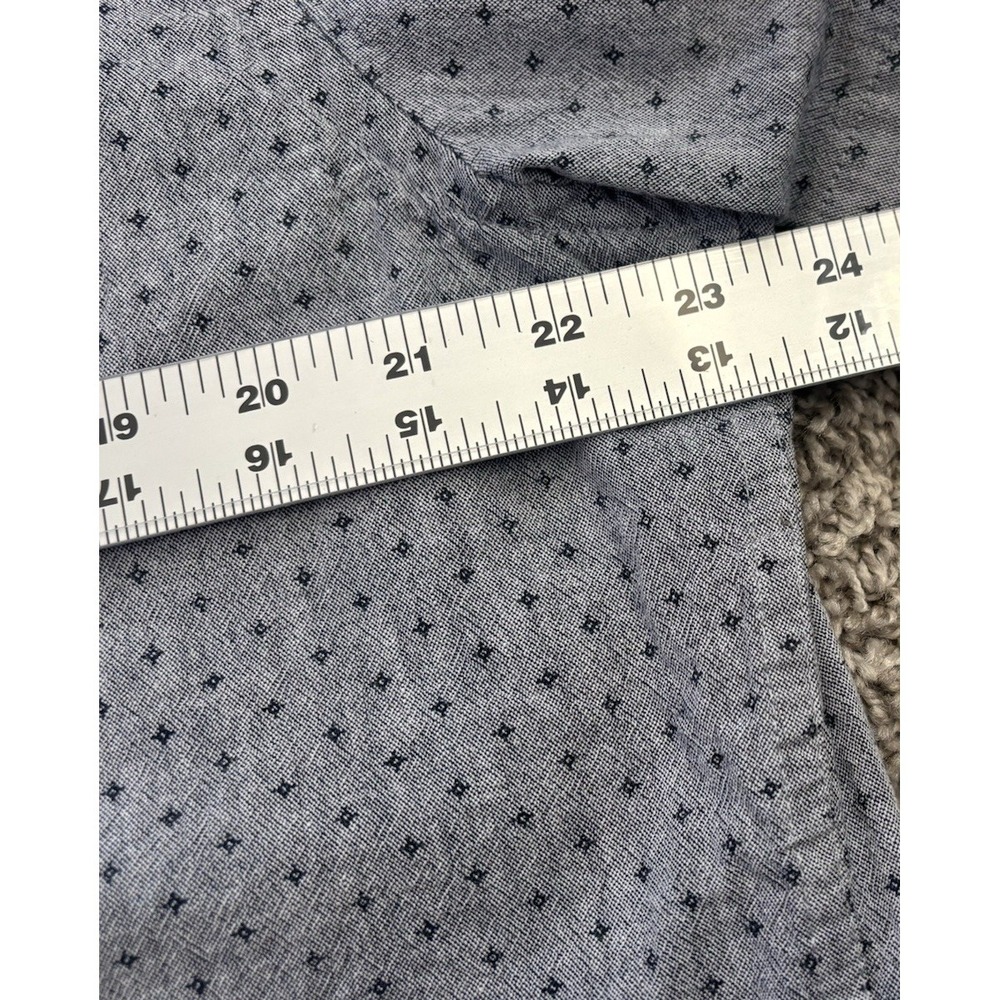 Liz Claiborne Men L Gray Print Short Sleeve Shirt Button Up Classic Fit Stretch - Picture 6 of 10